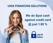 Swipe credit card for cash
Swipe credit card for cash